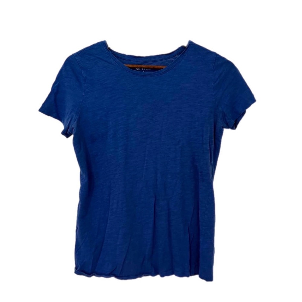 Stylus‎ T-Shirt Womens Medium Blue Excellent Short Sleeve Slub Cotton Crew Neck